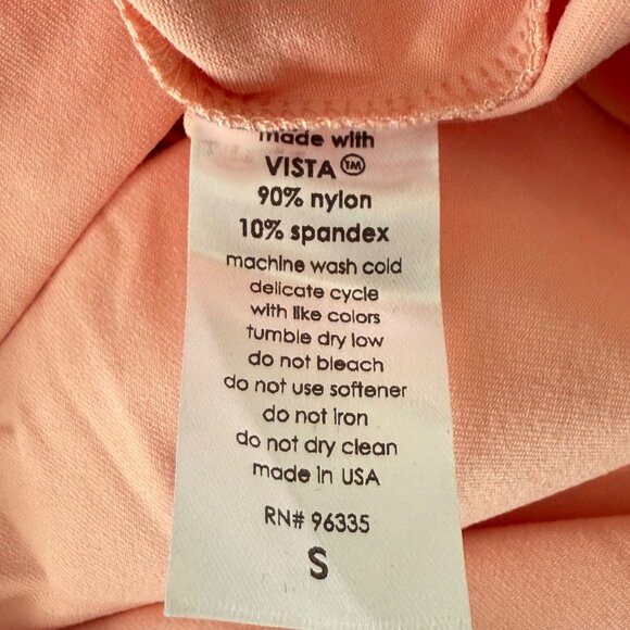 Susana Monaco Peach Tank Top S Back Cutout Nylon/Spandex Blend Made In USA - Picture 4 of 7